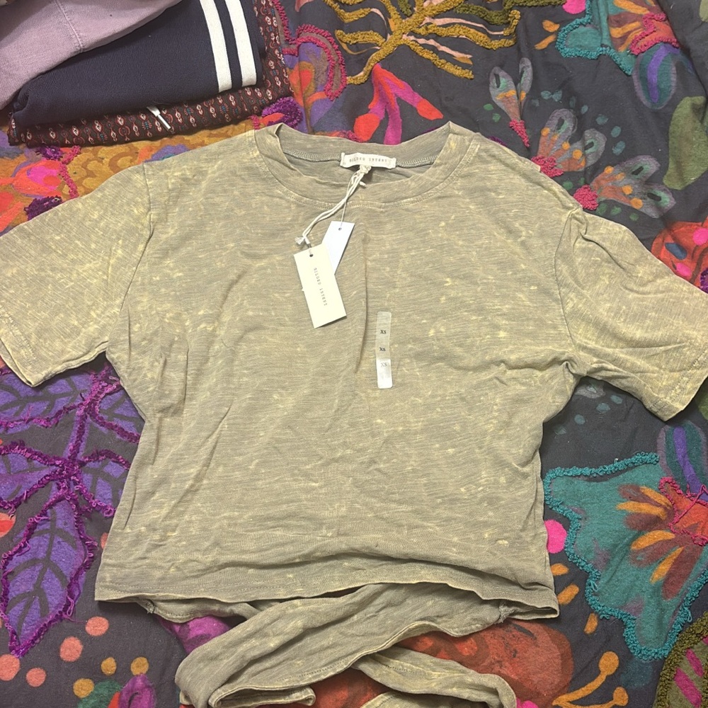Buckle Beige Crop Top